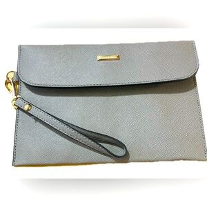 ELIM & PAUL Faux Leather Wristlet & Strap, Gray NWOT